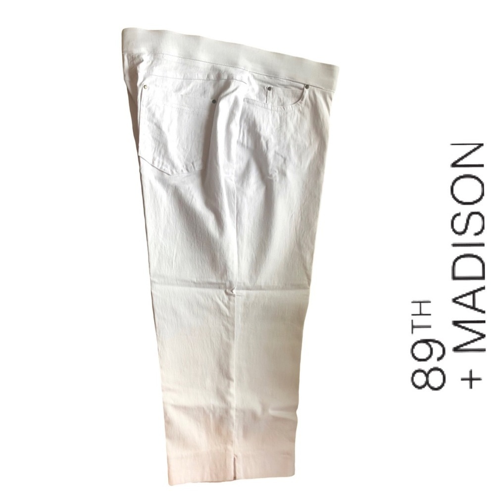 89th & Madison White Superstretch Cropped 5-pocket Jeans - Size L, NWOT